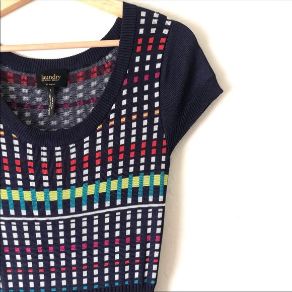 Laundry by Shelli Segal multi colored form fitting  knit dress in size Small - Picture 6 of 13